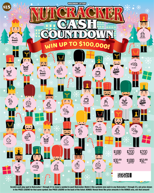 NUTCRACKER CASH COUNTDOWN (2565) Wisconsin Lottery